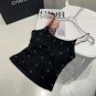 Chanel rhinestone vest with built-in coaster, super explosive when worn alone with a j_1005
