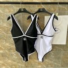 Chanel's new backless one-piece swimsuit in black, simple and atmospheric, suitable for various s