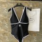 Chanel's new backless one-piece swimsuit in black, simple and atmospheric, suitable for various s