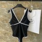 Chanel's new backless one-piece swimsuit in black, simple and atmospheric, suitable for various s