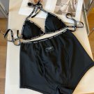 D&G Dolce&Gabbana's new woven bikini split swimsuit set, black and white SML