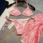 Dior ink painting drawstring three piece set Wearing gauze is fashionable and sexy, and the uppe