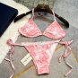 Dior ink painting drawstring three piece set Wearing gauze is fashionable and sexy, and the uppe