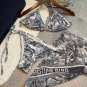 Dior ink painting drawstring three piece set Wearing gauze is fashionable and sexy, and the uppe_776