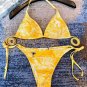 Dior new bikini swimsuit~animal print camisole vest bra underwear+triangle pants two-piece set, S
