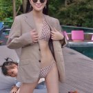 Dior new bikini swimsuit~letter printed camisole vest with diamond hardware decoration bra underw
