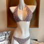 Dior new bikini swimsuit~letter printed camisole vest with diamond hardware decoration bra underw