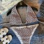 Dior new bikini swimsuit~letter printed camisole vest with diamond hardware decoration bra underw