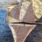 Dior new bikini swimsuit~letter printed camisole vest with diamond hardware decoration bra underw