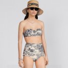Dior strapless split bikini with detachable shoulder straps suitable for swimsuits in various sce