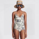 Dior's new classic animal jungle Ruyi print cross backless one-piece swimsuit (with ch