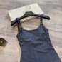 Fend new metal buckle decoration classic double FF letter print sexy backless U-neck