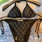 Gucci new diamond bikini swimsuit~letter printed tank top with diamond decoration bra underwear+t