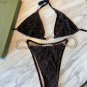 Gucci's new sexy mesh bikini swimsuit~Mesh lace camisole vest chain bra underwear (without breast