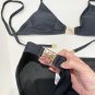Luoyiwei's new bikini split swimsuit set in black SML_628