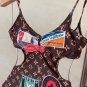 LV swimsuit, slim and beautiful upper body! Wearing very stylish SML_697