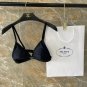 PRADA's new backless one-piece swimsuit in black, simple and atmospheric, suitable for swimming i