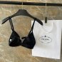 PRADA's new backless one-piece swimsuit in black, simple and atmospheric, suitable for swimming i