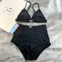 PRADA's new backless one-piece swimsuit in black, simple and atmospheric, suitable for swimming i