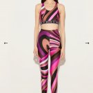 PUCCI new high stretch fitness long yoga suit sports set~small vest Slimming and lifting buttock_194