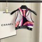 PUCCI new high stretch fitness long yoga suit sports set~small vest Slimming and lifting buttock_194