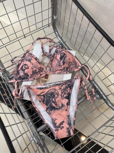 tyDior's new classic animal jungle Ruyi print cross backless one-piece swimsuit (with ches