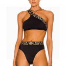 tyVersac  new special design crossbody shoulder strap splicing strapless split swimsuit f