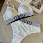 Versac  New Ribbon Bikini Split Swimsuit Set Black and White SML
