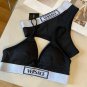 Versac  New Ribbon Bikini Split Swimsuit Set Black and White SML_3