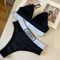 Versac  New Ribbon Bikini Split Swimsuit Set Black and White SML_459