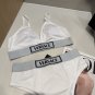 Versac  New Ribbon Bikini Split Swimsuit Set Black and White SML_1024