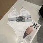 Versac  New Ribbon Bikini Split Swimsuit Set Black and White SML_1024