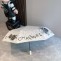 CHANEL rose head handle, three fold automatic folding umbrella, blocks 99% of direct UV_1486
