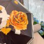 CHANEL's new rose handle with large logo, camellia triple fold automatic folding umbrel_3908