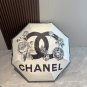 CHANEL's new rose handle with large logo, camellia triple fold automatic folding umbrel_3912