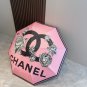 CHANEL's new rose handle with large logo, camellia triple fold automatic folding umbrel_3913