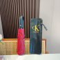 CK New Dark Pattern Letter Triple Fold Hand Folding Sunny Umbrella with Exquisite Craft