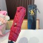 CK New Dark Pattern Letter Triple Fold Hand Folding Sunny Umbrella with Exquisite Craft