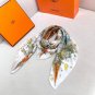 . Hermes flagship 90 square scarfHand rolled twill silk square scarf (100% mulberry s_2832
