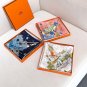 . Hermes flagship 90 square scarfHand rolled twill silk square scarf (100% mulberry s_2832