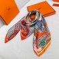 . Silk Scarf Adventure 90cm Square Scarf Hermes~Hand rolled twill silk square scarf_47