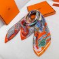 . Silk Scarf Adventure 90cm Square Scarf Hermes~Hand rolled twill silk square scarf_4839