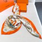 . Sweet Saddle 90 Square TowelHand rolled twill silk square scarf (100% mulberry silk