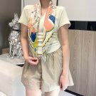 . Sweet Saddle 90 Square TowelHand rolled twill silk square scarf (100% mulberry silk_2935