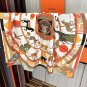 0 2030 High Quality Hermes King's Tiger Carousel 90CM Silk Scarf [Rose]Under the retr