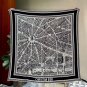 0 Dior  Paris Map Gold Size 110  110Double sided same color velvet handkerchiefS_213