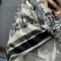0 Dior  Paris Map Gold Size 110  110Double sided same color velvet handkerchiefS_995
