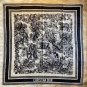 0 Dior Paris Map Gold Size 110 110Double sided same color velvet handkerchiefS_995