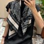 0 Dior  Paris Map Gold Size 110  110Double sided same color velvet handkerchiefS_7437