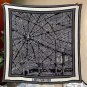 0 Dior  Paris Map Gold Size 110  110Double sided same color velvet handkerchiefS_7437